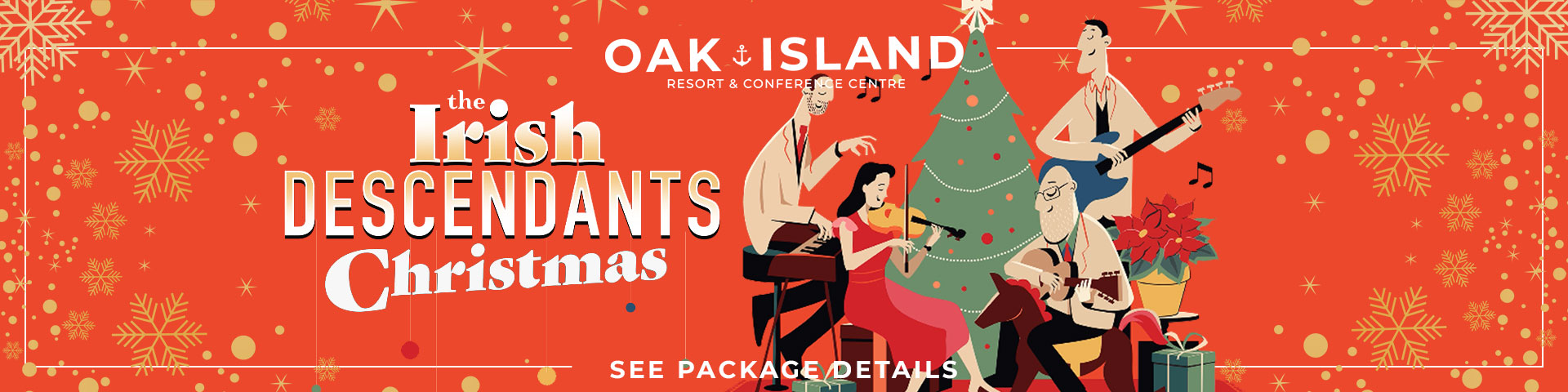 Oak Island Christmas 2025 Room Package Banner